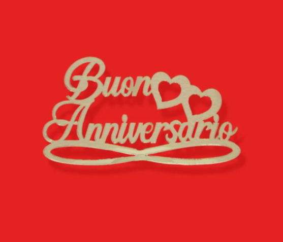 Cake topper buon anniversario