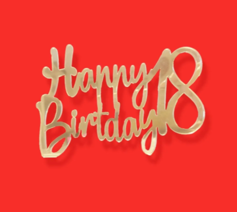 Cake topper happy birthday 18