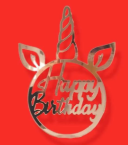 Cake topper happy birthday unicorno