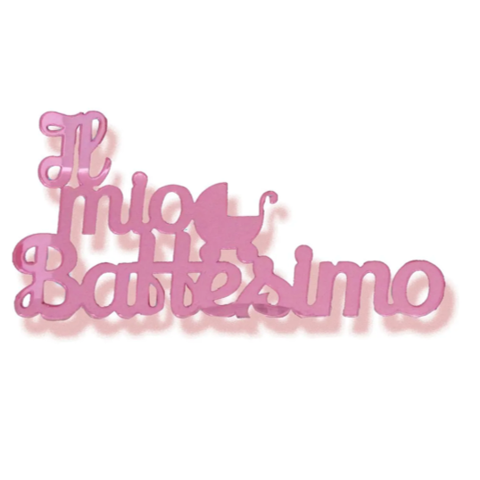 Cake topper il mio battesimo con carrozzina