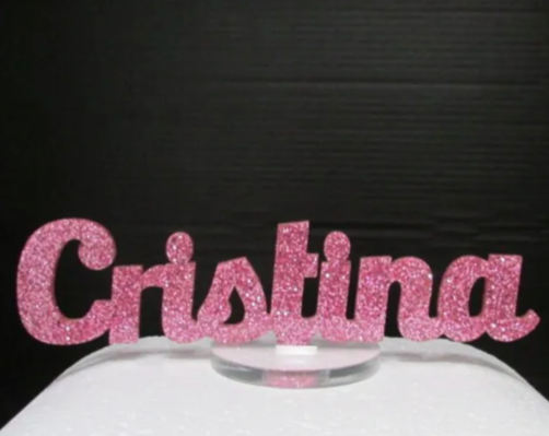 Cake topper nome su piedistallo
