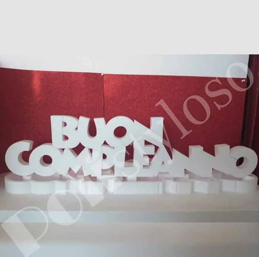 Buon Compleanno in stampatello contenitore