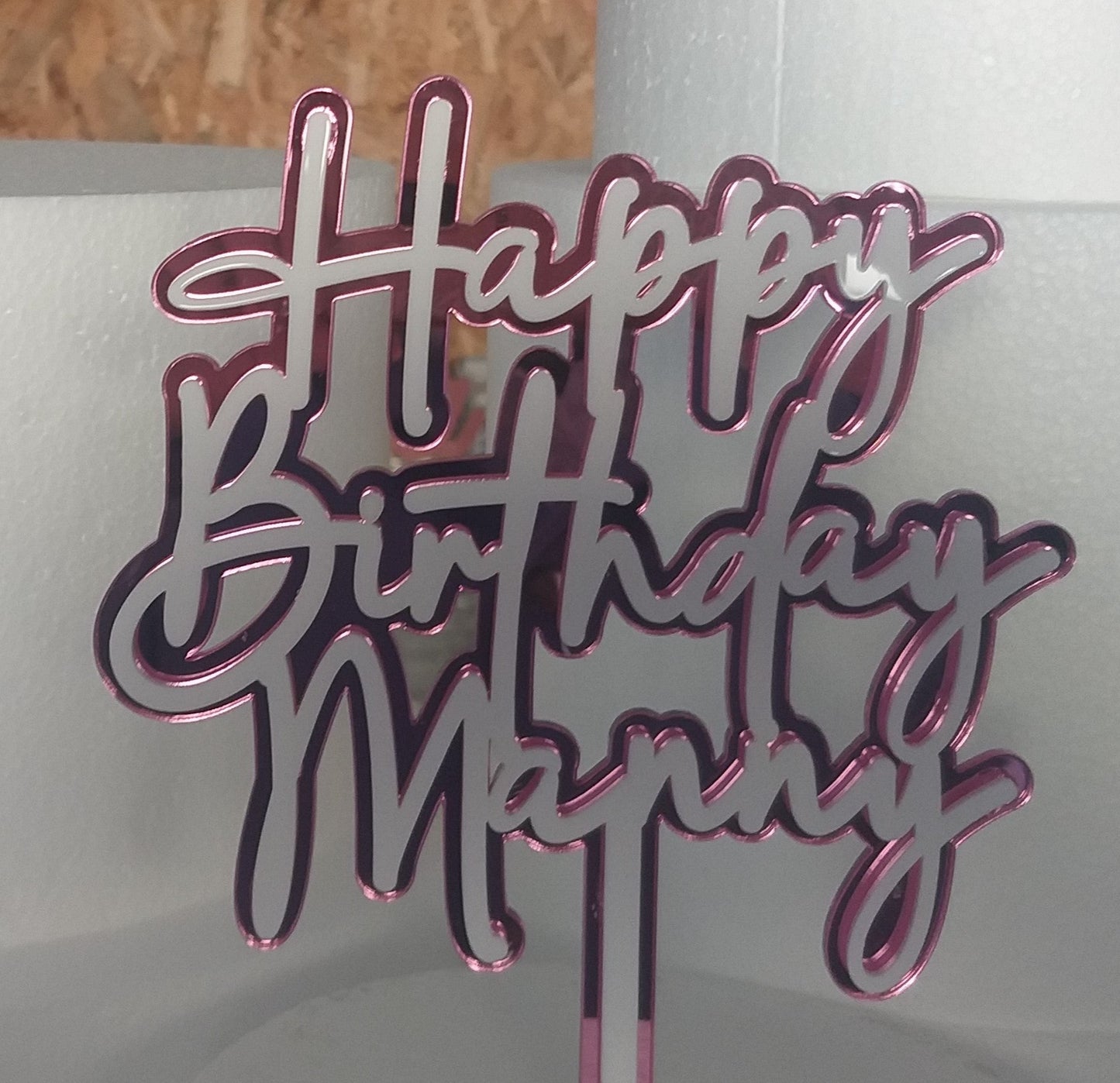 Cake topper personalizzato in doppio vetro