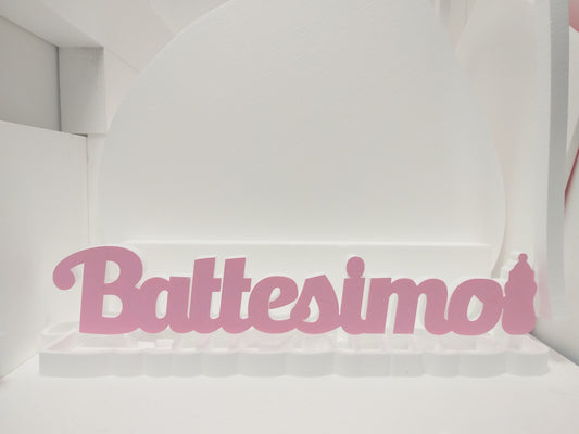 Battesimo + Biberon in corsivo contenitore